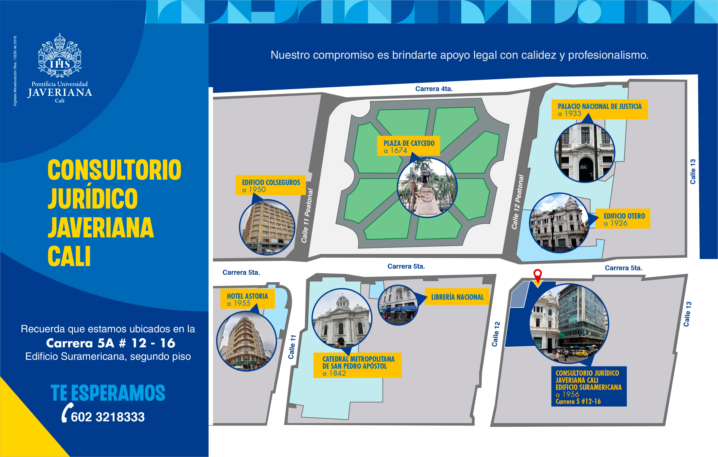 Mapa Consultorio Jurídico Javeriana Cali